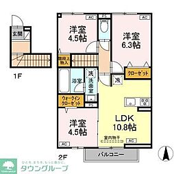 ベルウッドコート A棟 3LDKの間取図画像