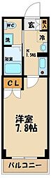 アンビックスつつじヶ丘A棟 1Kの間取図画像