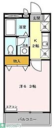 ブランシェ鷹の台 1Kの間取図画像