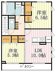 パークシャルマン武蔵野 2LDKの間取図画像