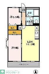 グリーンパールA 2LDKの間取図画像
