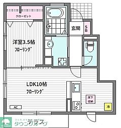 カルミア 1LDKの間取図画像
