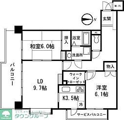 エストメルベーユ 2LDKの間取図画像