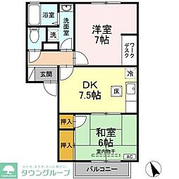 プリムラコート 2DKの間取図画像