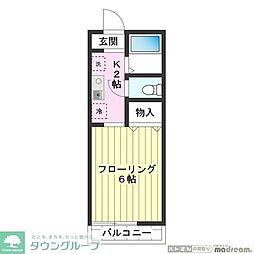 レミントンテラスA 1Kの間取図画像