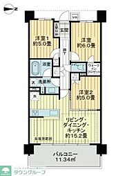 ライオンズ関町北グランヒルズ 3LDKの間取図画像
