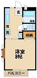ウイング1 1Kの間取図画像