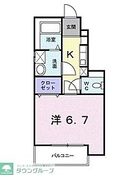 ハッピーハウス 1Kの間取図画像