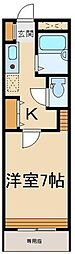 パサデ柳沢駅前 1Kの間取図画像