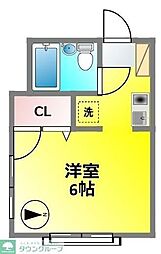 コーポ寿 ワンルームの間取図画像
