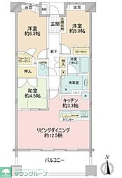 ライオンズ田無ウエストプレイス 3LDKの間取図画像