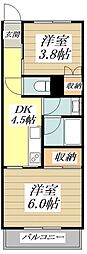 ニューブリッジオオタニ 2DKの間取図画像