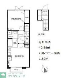 サンタクルーズヴィラ久我山 1DKの間取図画像