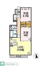 アヴァンス阿佐ヶ谷北 2LDKの間取図画像