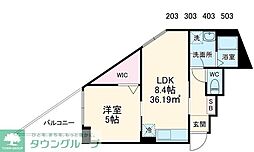 イーストビューパレス 1LDKの間取図画像