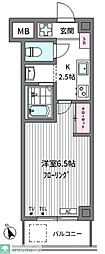 KCプレイス 1Kの間取図画像