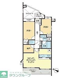 グランヴェール国分寺弐番館 2LDKの間取図画像