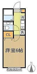 ルーデェ 1Kの間取図画像