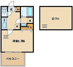 キャッスルつつじヶ丘 1Kの間取図画像
