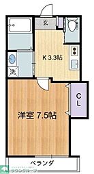 ソウェルテュール 1Kの間取図画像