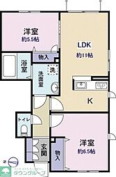 カーサ・グランデ 2LDKの間取図画像