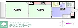 吉田ハイツ 2DKの間取図画像