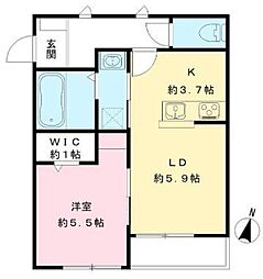 スレイベル井の頭 1LDKの間取図画像