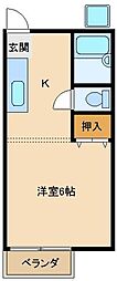 カトレアハイツ 1Kの間取図画像