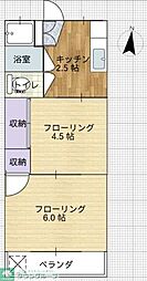 サルビア荘 2Kの間取図画像