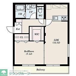 ROSEWOODKK 1LDKの間取図画像