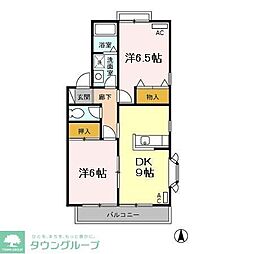 カーサ・マヤ 2DKの間取図画像