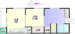 ガーデンハイツ西山 2Kの間取図画像