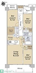 シティハウス吉祥寺北町 3LDKの間取図画像