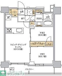 リビオメゾン西麻布 2LDKの間取図画像