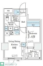 渋谷区東3丁目マンション 2LDKの間取図画像