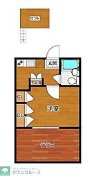 リバティコート 1Kの間取図画像