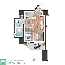 デュオフラッツ池尻大橋ノリス 1LDKの間取図画像