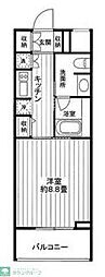 クロスレジデンス高輪 1Kの間取図画像