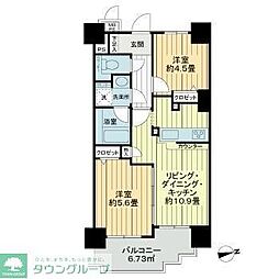 ライオンズマンション白金台 2LDKの間取図画像