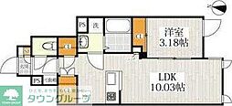 CB大岡山ヴェルデ 1LDKの間取図画像