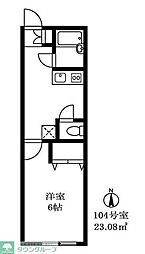 ウィング三軒茶屋 1Kの間取図画像