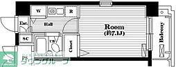 ガラ・シティ中目黒 1Kの間取図画像