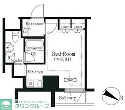 ELSTANZA白金 ワンルームの間取図画像