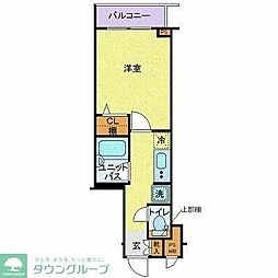ヴェルト三軒茶屋2 1Kの間取図画像