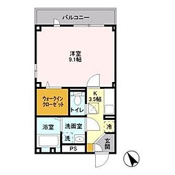 ジュネス西小山 1Kの間取図画像