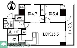 シティコート目黒4号棟 2LDKの間取図画像