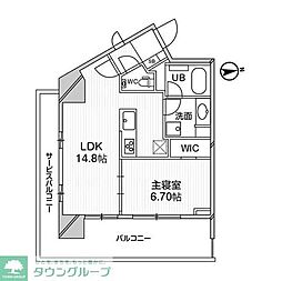 M白金台 1LDKの間取図画像
