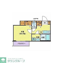 ディアレイシャス池尻大橋 1Kの間取図画像