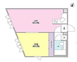 アルコすくも 1LDKの間取図画像