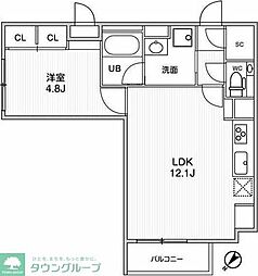 ReveResiderce目黒 1LDKの間取図画像